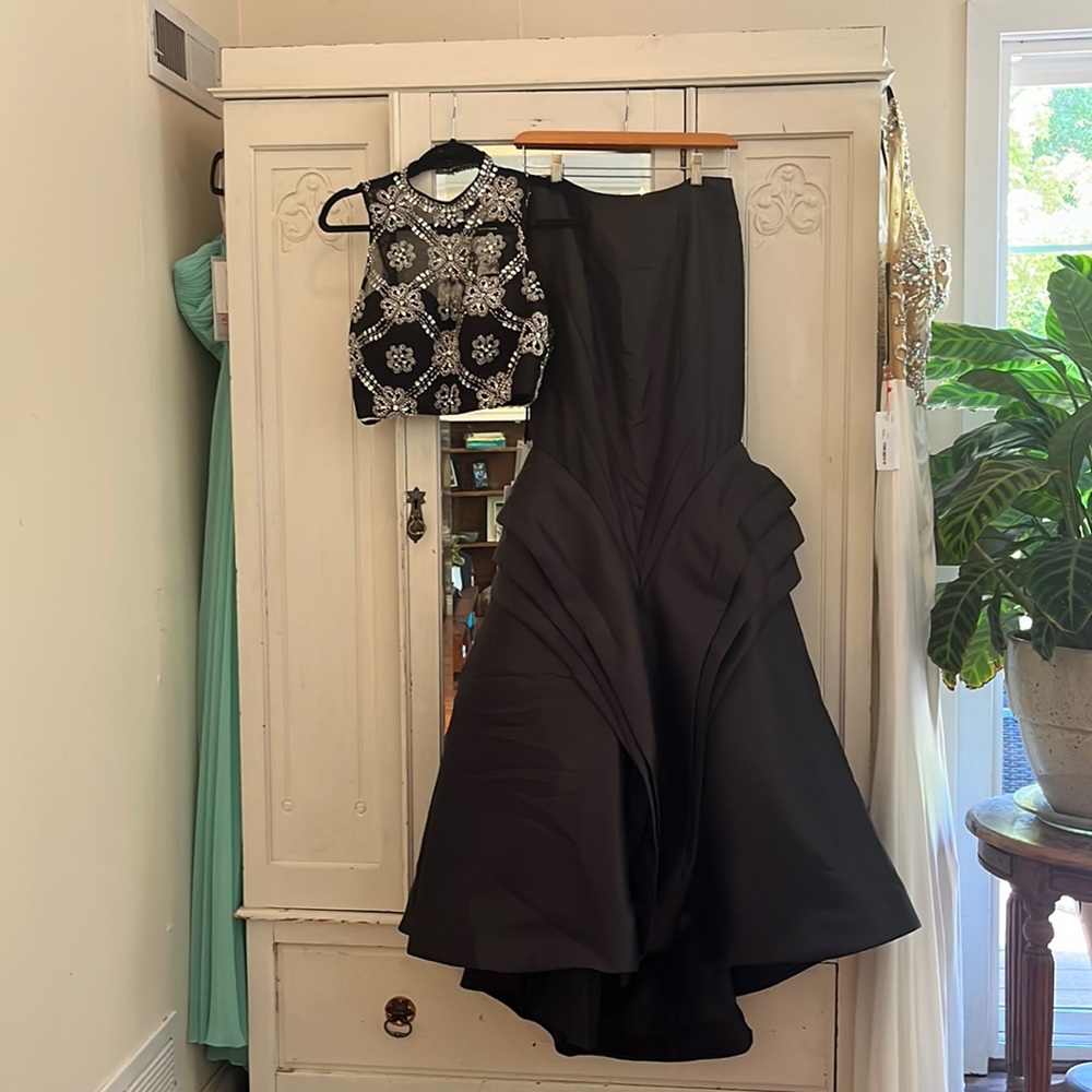 Black Rachel Allan Exclusive 2 Piece Homecoming Winter Formal Prom Dress, nwt